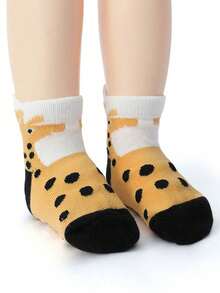 6 Pairs/12 Pairs Cotton Star Dot Grip Children Socks, Cartoon Breathable Non-Slip Mid-Calf Socks For Boys And Girls - Multicolor - View 4