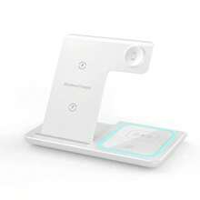 3 In 1 Wireless Charger,Multi Functional Wireless Charging Station,Mobile Wireless Charger, Headphone Wireless Charger, Watch Wireless Charger,Special Holiday Gifts - White - View 6