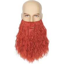 Men Wizard Beard Anustache Long Fake Costume Beard For Halloween Party,24546870 - 紅木色 - 查看 2