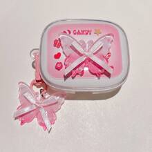 INS Stil 3D Schmetterling + Anhänger Kopfhörerhülle geeignet für Redmi Buds 6play/6Lite/Buds 5/6s kabellose Bluetooth-Kopfhörer, Redmi Buds 6 Pro/Buds 6/7S Kopfhörerschutzcase, stoßfeste Kopfhörerschutzabdeckung für Redmi Buds 5pro/ Buds 4 Lite/Air3se/SE, modisch, nischig, frisch, niedlich