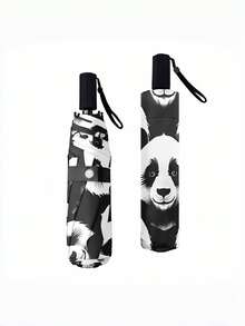 Guarda-chuva de Proteção Solar da Moda, Necessidades de Viagem, Design de Panda Fofo, Proteção UV, Proteção Solar, Leve e Portátil, Guarda-chuva Dobrável Resistente para Homens e Mulheres