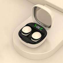 隐形耳机，最小的迷你耳机，无需闪光灯即可使用，无线迷你睡眠耳机，小耳朵可佩戴，送给女朋友的超可爱礼物小巧便携，沉浸式立体声，直观的触摸控制，入耳式无线耳机迷你耳塞带充电盒，