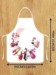 1pc Elegant Chef & Cosmetic Element Pattern Apron, Polyester Fiber, Handwashable, Glossy Surface, Suitable For Home And Professional Use, Professional Apron | Sports Apron - Multicolor - View 2