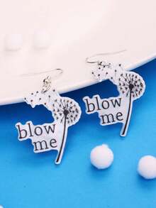 1 Pair Creative, Unique, Cute Dandelion Acrylic Earrings For Women, Suitable For Daily, Party, Holiday Wear