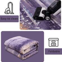 5x7 Ft Abstract Oil Painting Area Rug, Machine Washable Non-Skid Easy Clean Carpet, Fade Pattern For Living Room Bedroom Dining Room Home Office(Pink, Grey, Purple, Brown) - 紫色 - 查看 8