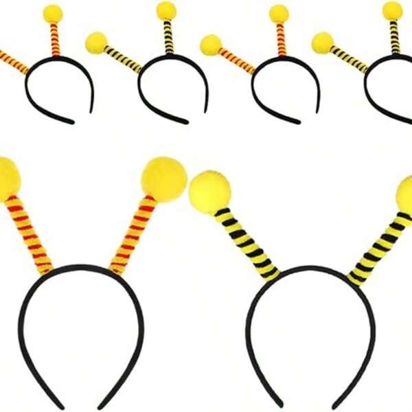 1/5pcs Bee Antenna Headband, Insect Antenna Headband, Multi-Color Striped Yellow Black Horn Costume Accessories, Cute Bee Headband, Headpiece, Halloween, Christmas And Kids Birthday Party Gift, Holiday Theme Party Animal Cosplay Headwear