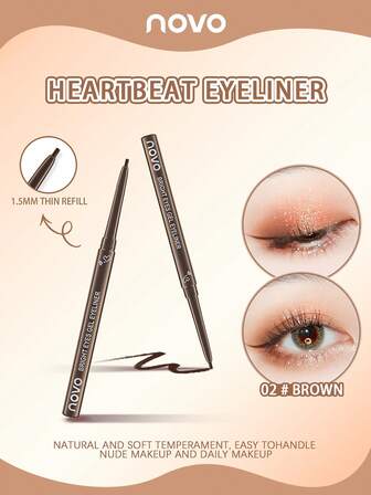 NOVO 防水、防汗、持久眼线凝胶铅笔，防晕染，羽毛般柔软的笔尖，适合日常、新年、圣诞节、万圣节化妆、户外旅行、派对和聚会