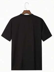 Ilustración artística de Jesús con de espinas en tonos rosados que transmite fuerza fe y esperanza camiseta de hombre 220g de alta calidad para uso diario y expresión personal - Negro - Ver 2