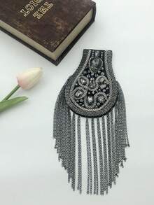 1pc Chain Tassel Shield Shaped Shoulder Accessory For Stage Performance, Party Dress - Shield Epaulettes - View 21