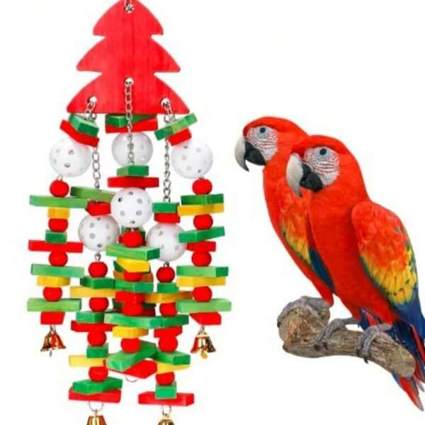 Brinquedo de Forrageamento para Papagaio, Graveto de Madeira para Mastigação de Frutas, Poleiro e Moedor Grande para Papagaio, Espeto de Banana e Maçã, Adequado para Papagaios Cinzentos Africanos