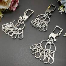 1 Set kreative schnell abnehmbare Schlüsselanhänger, praktisch zum Sortieren, minimalistischer Metallschlüsselhalter (1 großer Ring + 6 kleine abnehmbare Ringe) Taschenanhänger Auto Zubehör Lehrer Freundin Schwester Geschenkideen