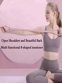 1pc Resistance Band Home Gym Shoulder Opener Fitness Back Muscle Trainer, Yoga Arm Shoulder Neck Stretcher Elastic Figure 8 Resistance Rope