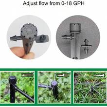 25 Pcs Drip Irrigation Emitters, Adjustable Flow 0 - 18 GPH Irrigation Drippers With , 360 Degree Flow Sprinkler, Micro Sprinkler Garden Patio Lawn Flower Bed - 25 + 360 Degree Flow - View 3