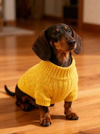 Dachshund Dog Elongated Sweater, Small Cat & Dog Knitwear