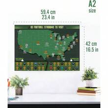 Scratch Off, All US States, Large 28x16.5 Travel Map. Places I've Been Map World Poster Scratch Off Map. Accessories Tube - US Football Stadiums - View 3