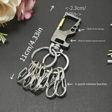 1 Set kreative schnell abnehmbare Schlüsselanhänger, praktisch zum Sortieren, minimalistischer Metallschlüsselhalter (1 großer Ring + 6 kleine abnehmbare Ringe) Taschenanhänger Auto Zubehör Lehrer Freundin Schwester Geschenkideen