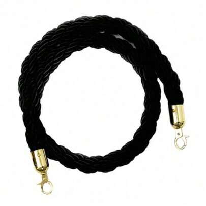 Heavy Duty Crowd Control Stanchions Queue Rope 2m Black