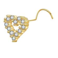 4 piezas / 1 pieza Conjunto de pendientes de nariz con forma de corazón y mariposa - Joyería de piercing de nariz de 20G CZ para mujeres, pin de piercing de fosa nasal - Tornillo de nariz - Ver 16
