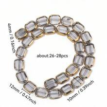 10x12mm Rectangle Glass Beads 1strand For Bracelet Necklace Beading Strung Accessories