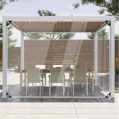 Heavy Duty Waterproof Transparent Tarp With Grommets, Ropes, Reinforced Edges, Tear-Resistant, UV-Resistant, Suitable For Greenhouse, Yard, Garden, Porch, Gazebo, Outdoor