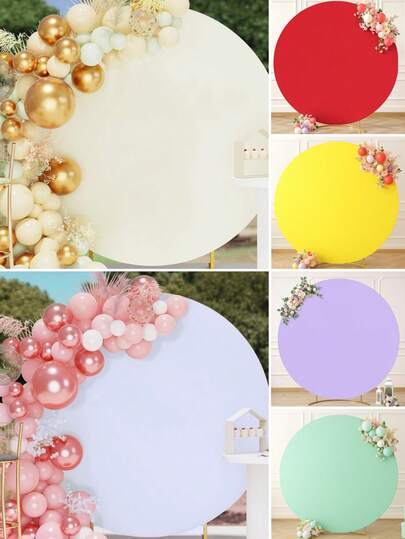1pc 200/220cm Cream/White Circular Arch Background Fabric,Red Wedding Arch Cover Is Suitable For Circular Arch Brackets,Yellow/Sage Green/Black Round Arch Cover Wedding Birthday Party Room Backdrop Decoration,Purple Round Arch Background Cloth For Mermaid Party,Wedding Decor,Babyshower Decor,Holiday New Year Party Home Decor Room Decor Background Decor