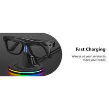 Suitable For Meta  Glasses Charger Stand Meta Glasses AR Glasses Charging Dock RGB Storage Stand - màu đen - Xem 8