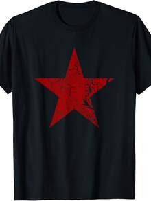 Grunge Di Red Star - Vintage Color Red Star T-Shirt - 款式22 - 查看 1