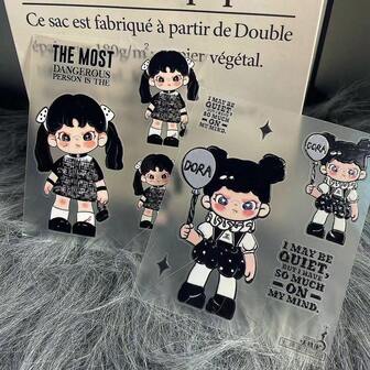 Cartoon Dora 5D Embossed Sticker, Creative Cultural Fridge Magnet, DIY Phone Case Decor