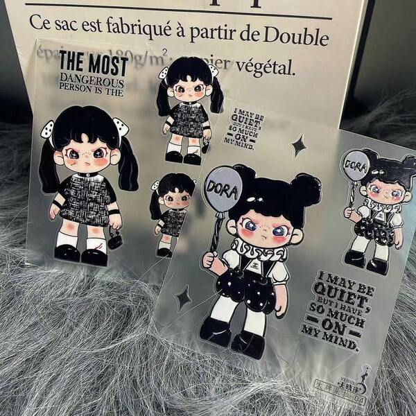 Cartoon Dora 5D Embossed Sticker, Creative Cultural Fridge Magnet, DIY Phone Case Decor