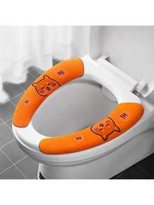 All-Season Toilet Seat Cover, Vibrant Colors, Suitable For Home Use, Insulates Against Cold, Washable And Convenient