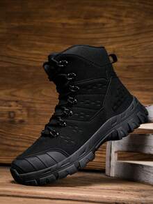 New Men's Work Safety Shoes, Men's Military Boots, Combat Boots, Outdoor Hiking Boots, Autumn/Winter - Black - View 1