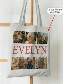 1pc Customized Photo Canvas Bag, Personalized Tote Bag,Customizable Pictures And Text, Foldable, Large Capacity&Lightweight, Stylish Versatile,For Women, School Bag/College Backpack Ideal Gifts For Her Women, Rookies & White-Collar Workers, Girlfriend, Pink Girls For Graduation, For Weddings,All-Purpose,Large Capacity,Versatile,Multifunction,Colorful,Cute,Adorable,Contracted,Funny,Kawaii,Y2K,Minimalist,Commuting,Business Casual,Basics,Custom,Personalized,Unique,Customized,Ideal Gifts For Him,Ideal Gifts For Her,Her,Family,Friends,Girlfriend,For Anniversaries,For Birthdays,For Holiday/ Vacation,For Outdoors/Outings/Travel/Hiking/Stadium/Sports/Climbing,For Business/Commute/Work/Office,Vacation