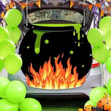 Halloween Trunk Or Treat Car Decorations: Large Witches Cauldron Green Balloons Outdoor Cauldron Halloween Decorations SUV Garage Haunted House Party Supplies - 綠色,黑色 - 查看 2
