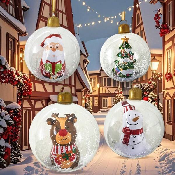 1 Stück aufblasbarer Weihnachtsball Dekoration, geeignet für Innen- und Außenbereich, Atmosphäre, Garten, Weihnachtsdekoration für Zuhause, zum Aufhängen oder Aufstellen, Weihnachts- oder Thanksgiving-Geschenk