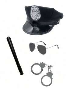 Costume Set, Includes Cap, Glasses, Handcuffs, Baton, Cosplay, Party Prop Winter Gear