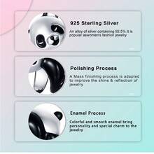 Cute Panda Crystal Charm Set Silver Plated DIY Xmas Gifts