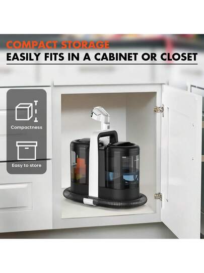 Portable Tapijt Cleaner Machine, Powerful Deep Stain Cleaning Couch, Pets, Car Seats, Upholstery Furniture, Spot Dual Size Brushhead (White), Stofzuiger Cleaner, Carpet/Sofa view 3