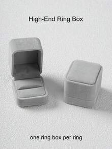 1 件仿钻单石订婚戒指，带戒指盒，CZ（方晶锆石）女士结婚周年纪念戒指，精致白金镀铂金可调节戒指，带珠宝戒指礼盒，浪漫闪亮戒指