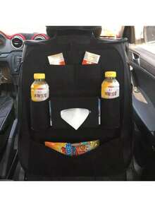 1 paquete LDQ Organizador de asiento de coche de fieltro - Organizador de almacenamiento de fieltro montado en el respaldo para artículos esenciales dentro del coche, organización del asiento trasero, accesorios de viaje, juguetes de niños, cables, bocadillos y artículos pequeños - Organizador del interior del coche de fácil instalación y ahorro de espacio, perfecto para coches familiares, SUV y viajes diarios; Diseño de múltiples bolsillos mantiene botellas, cables, cosméticos, bolígrafos - Multicolor - Ver 4