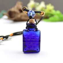 1 pieza Collar colgante de botella de vidrio morado, cordón ajustable, puede contener perfume/aceites esenciales, adecuado para mujeres, gran regalo para amigos y familiares