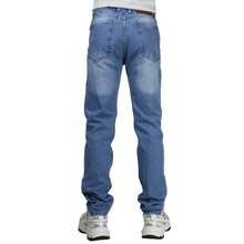 Pantalón de Hombre Sin Bordado Hilo Gris Mezclilla - Azul - Ver 2