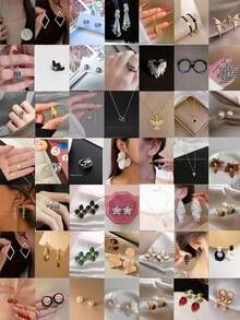 新款优雅奢华黑水晶耳钉，时尚小葡萄闪亮耳环，高端大气的耳环 - 黑色 - 查看 2