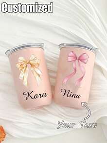 1 Piece Of Customized Stainless Steel Travel Mug, Customized Stainless Steel Mouthwash Cup, Personalized Name 300ml Stainless Steel Milk Cup, Stainless Steel Glass Cup, Double-Layer Insulated Coffee Cup (Optional Personalized Name), Cold Drink Cup, U-Shaped Coffee Cup, Elegant Matte, Double-Layer Insulated Vacuum Sealed Cup - Multicolor - View 8