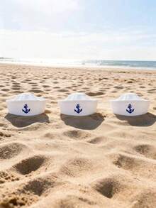 1pc Polyester Sailor Hat For Women & Men, Yacht Captain Hat, Suitable For Halloween, Christmas, Bachelorette Party, Cosplay, Yacht Party, Parade, Adult Party, Beach