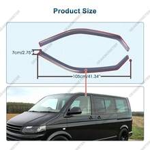 GEARZAAR For VW T5 T6 Transporter Multivan Van 2003-Onwards 2pc Wind Deflectors ! - Default - View 2