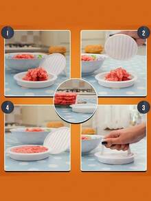 Hamburger Press Stuffed Burger Press Plastic Meat Grill Party BBQ Burger Maker Mould Hamburger Maker Kitchen Tool, Wedding And Birthday Supplies, Home And Party Decorations - Multicolor - View 7