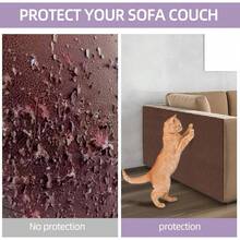 78.7"X15.8" Cat Scratch Mat, Replacement For Cat Scratching Post Or Pad, DIY Cat Tree Shelf, Decorative Cat Tower, Couch Furniture Or Wall Protector (Black) - 棕色 - 查看 4