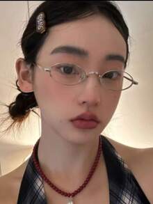 Unisex Fashionable Minimalist Retro Metal Small Frame Glasses - Various - View 2