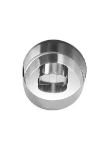 1pc/3pcs Round Biscuit Cutter With Handle,Stainless Steel Round Circle Doughnut Cutter Baking Mold,Stainless Steel Biscuit Cutter,Handle Biscuit Cutting Three Pieces Set,Round Shaped Biscuit Mold