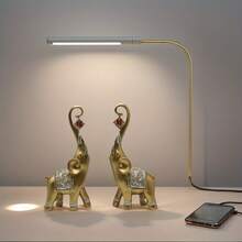 2pcs Gold Elephant Sculpture | Christmas Home Decor Accent | Durable Resin Material TV Cabinet Decor Gift. Fashionable Christmas Decoration: Exquisite Gold Elephant Pair Statues | Lucky Resin Figurines | Eye-Catching TV Stand/Entryway Decor (10cm*22.5cm)